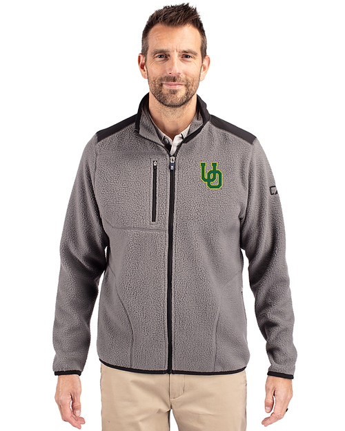 Oregon Ducks- Cutter & Buck Cascade Eco Fleece Mens Full Zip Jacket