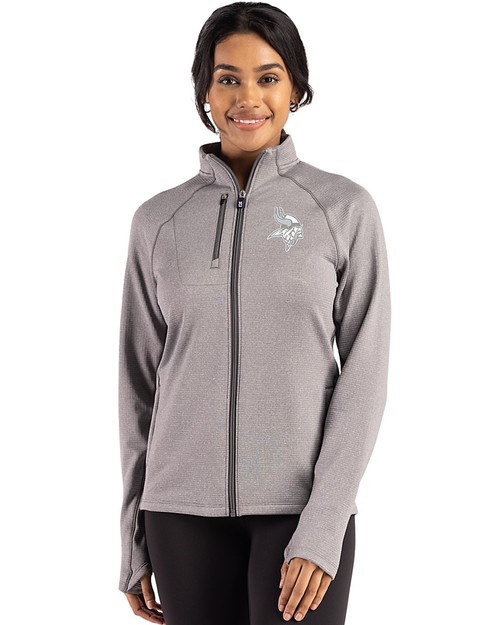 Minnesota Vikings Mono Cutter & Buck Peshastin Fleece Recycled Womens Full Zip Jacket
