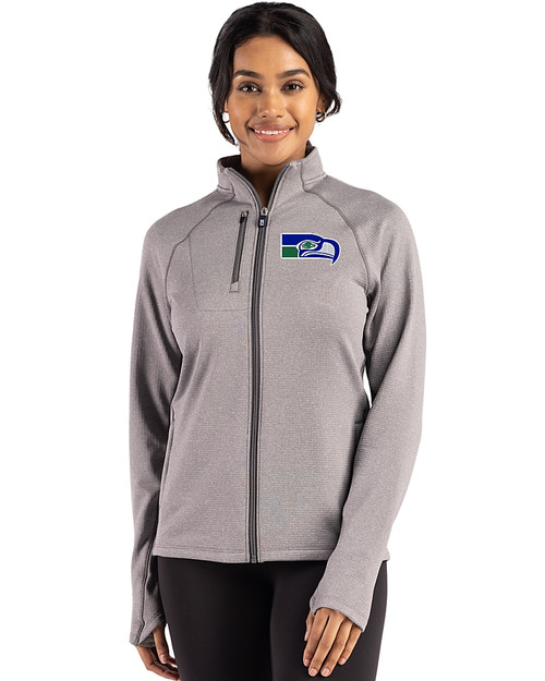 Seattle Seahawks Historic Cutter & Buck Peshastin Fleece Recycled Womens Full Zip Jacket