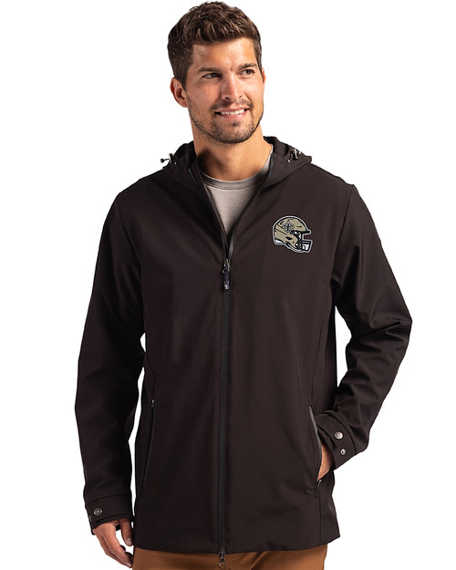 New Orleans Saints NFL Helmet Cutter & Buck Camano Everyday Stretch Recycled Mens Water Resistant Jacket