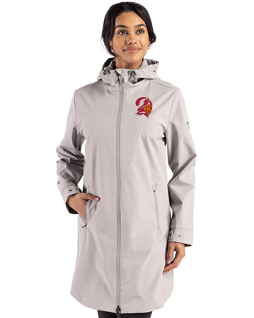 Tampa Bay Buccaneers Historic Cutter & Buck Camano Everyday Stretch Recycled Womens Water Resistant Jacket