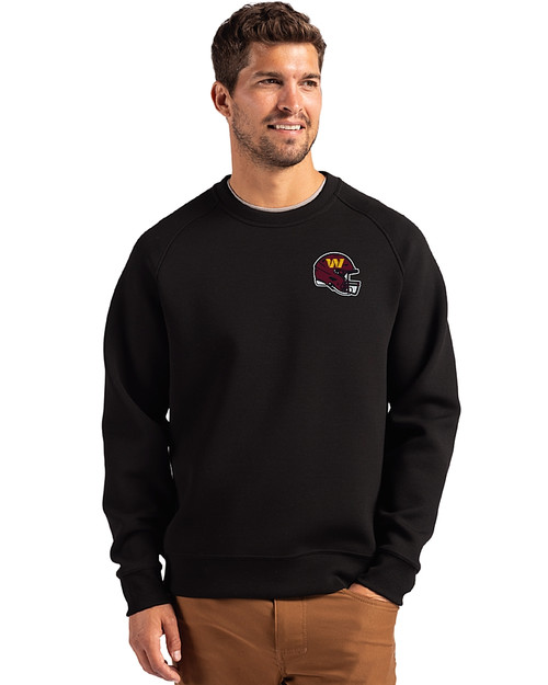 Washington Commanders NFL Helmet Cutter & Buck Roam Recycled Crew Neck Mens Pullover