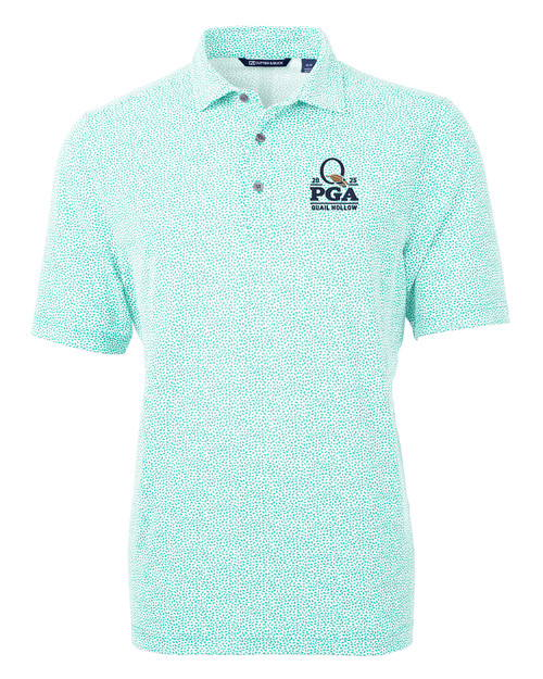 2025 PGA Championship Collection Cutter & Buck Virtue Eco Pique Botanical Print Recycled Mens Polo