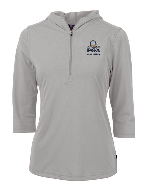 2025 PGA Championship Collection Cutter & Buck Virtue Eco Pique Recycled Half Zip Pullover Womens Hoodie