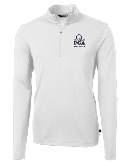 2025 PGA Championship Collection Cutter & Buck Virtue Eco Pique Recycled Quarter Zip Mens Big & Tall Pullover