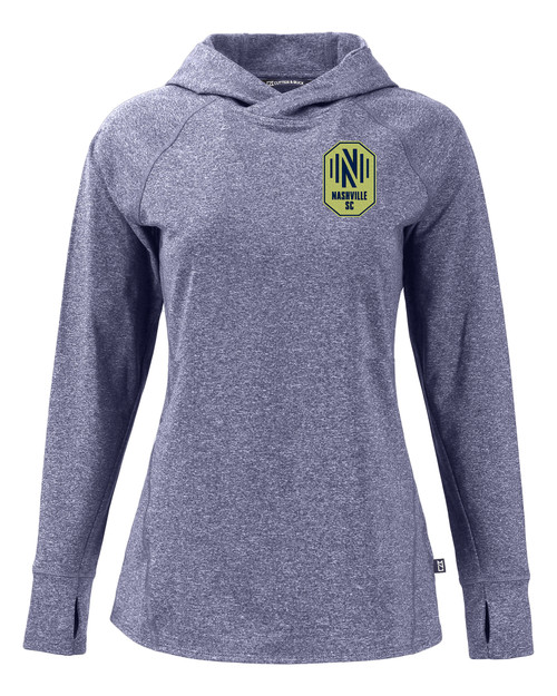 Nashville SC Cutter & Buck Adapt Knit Recycled Womens Heathered Hooded Pullover