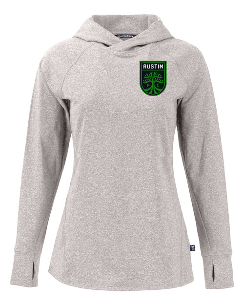 Austin FC - Cutter & Buck Adapt Knit Recycled Womens Heathered Hooded Pullover