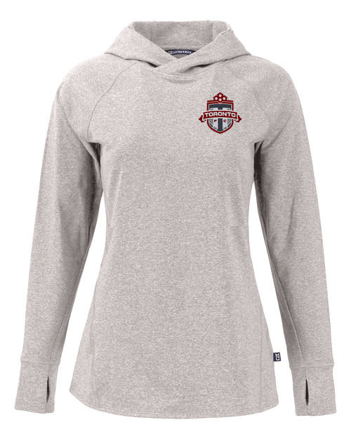 Toronto FC Cutter & Buck Adapt Knit Recycled Womens Heathered Hooded Pullover