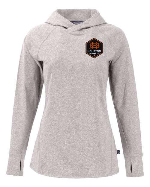 Houston Dynamo FC Cutter & Buck Adapt Knit Recycled Womens Heathered Hooded Pullover