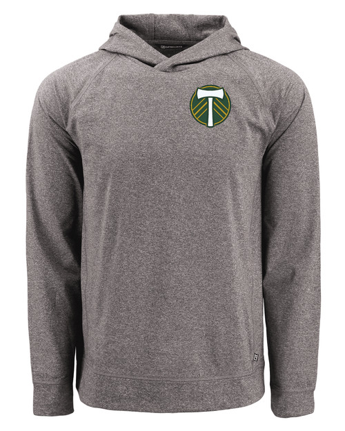 Portland Timbers Cutter & Buck Adapt Knit Recycled Mens Heathered Hooded Pullover