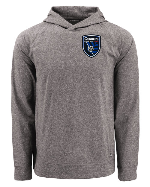 San Jose Earthquakes Cutter & Buck Adapt Knit Recycled Mens Heathered Hooded Pullover
