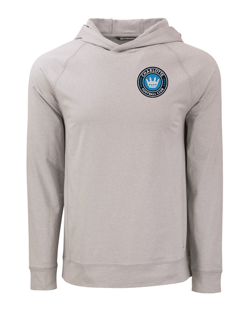 Charlotte FC Cutter & Buck Adapt Knit Recycled Mens Heathered Hooded Pullover