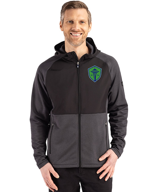 Seattle Sounders FC Cutter & Buck Peshastin Fleece Recycled Mens Hybrid Jacket