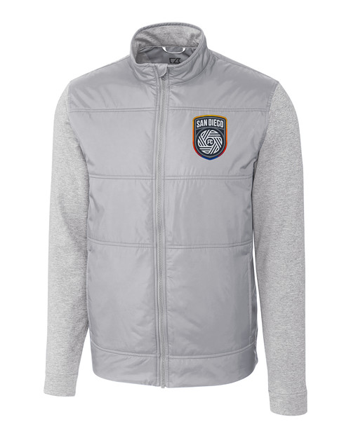 San Diego FC Cutter & Buck Stealth Hybrid Quilted Mens Full Zip Windbreaker Jacket