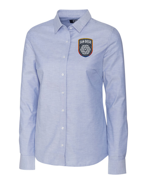 San Diego FC Cutter & Buck Stretch Oxford Womens Long Sleeve Dress Shirt