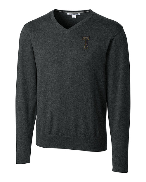 GA Tech Yellow Jackets College Vault Cutter & Buck Lakemont Tri-Blend Mens Big and Tall V-Neck Pullover Sweater