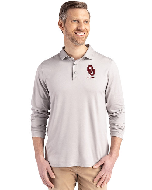 Oklahoma Sooners Alumni (Lights and CDR) Cutter & Buck Coastline Epic Comfort Recycled Mens Long Sleeve Polo