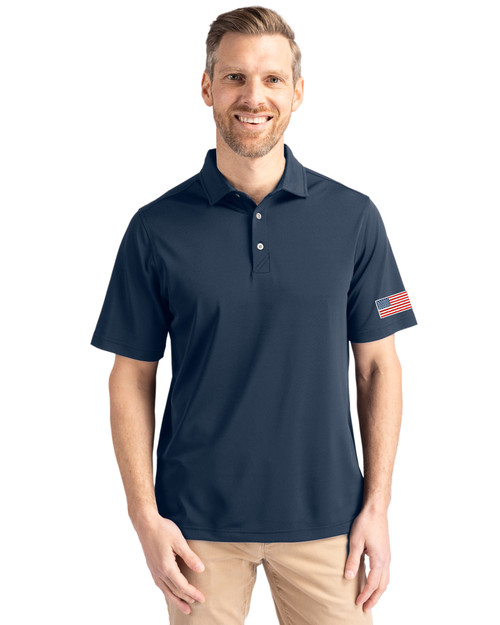 Patriotic Cutter & Buck Virtue Eco Pique Recycled Mens Polo