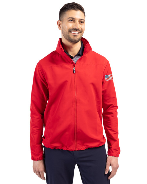 Patriotic Cutter & Buck Charter Eco Recycled Mens Full-Zip Jacket