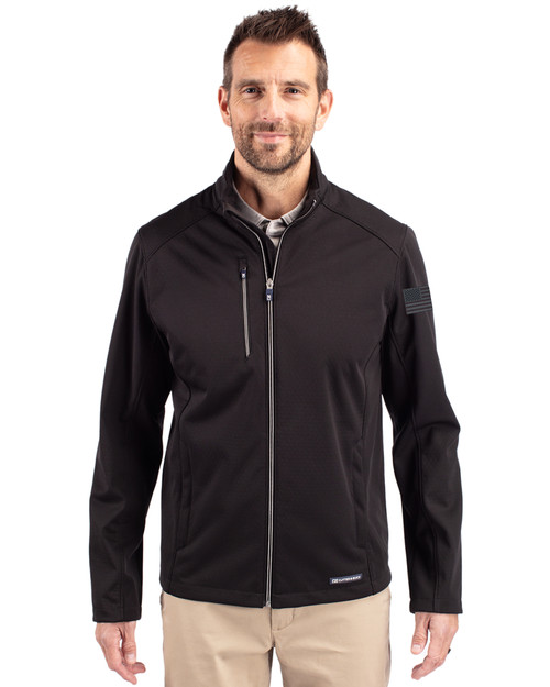 Patriotic Mono Cutter & Buck Evoke Softshell Recycled Full Zip Mens Jacket
