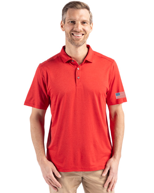 Patriotic Cutter & Buck Coastline Epic Comfort Recycled Mens Polo