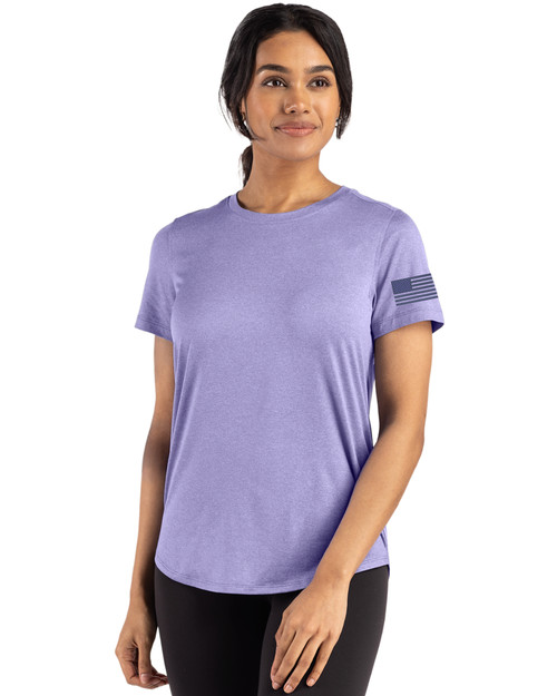 Patriotic Mono Cutter & Buck Coastline Epic Comfort Recycled Womens Short Sleeve Tee