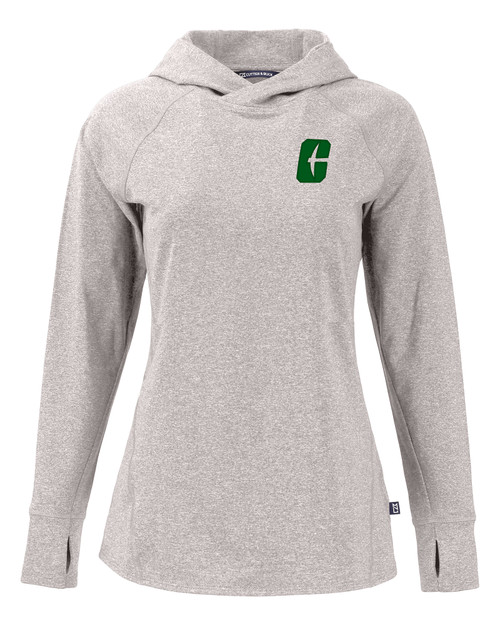 Charlotte 49ers Cutter & Buck Adapt Knit Recycled Womens Heathered Hooded Pullover
