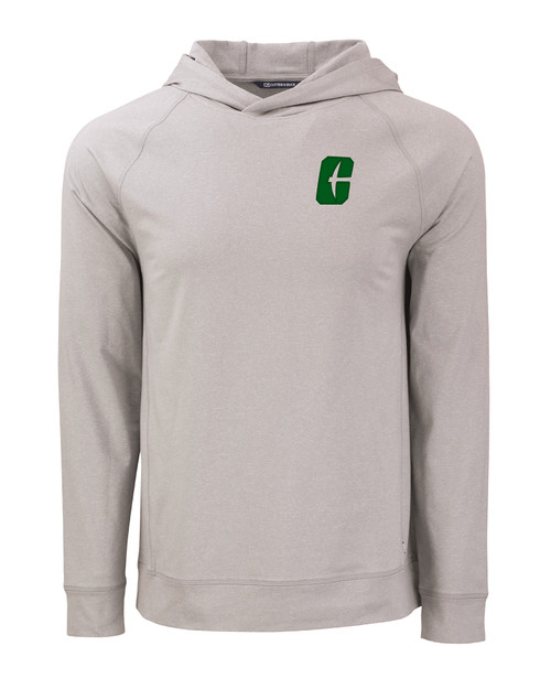 Charlotte 49ers Cutter & Buck Adapt Knit Recycled Mens Heathered Hooded Pullover
