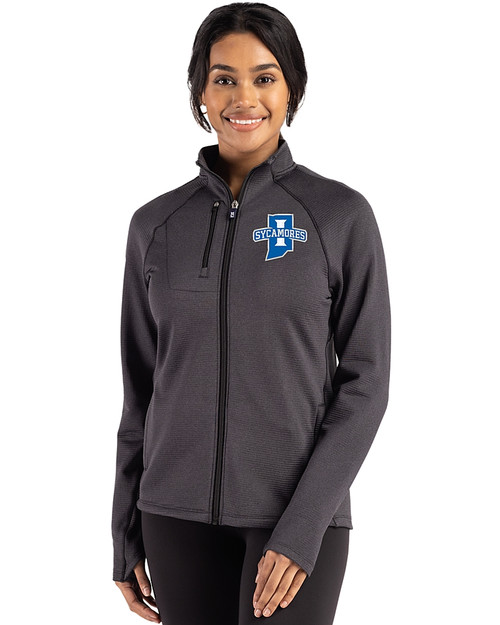 Indiana State Sycamores Cutter & Buck Peshastin Fleece Recycled Womens Full Zip Jacket