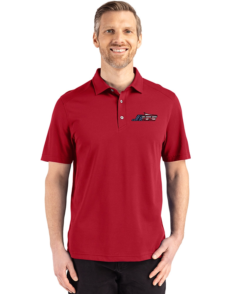 Image of New York Jets Americana - Cutter & Buck Advantage Refresh Recycled Cotton-Blend Pique Mens Big & Tall Polo