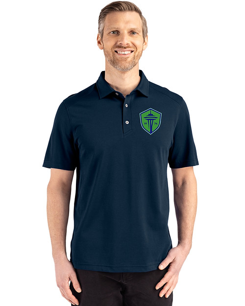 Seattle Sounders FC Cutter & Buck Advantage Refresh Epic Confidence Recycled Mens Big & Tall Tri-Blend Pique Polo