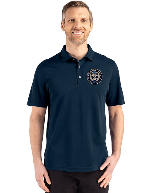 Philadelphia Union Cutter & Buck Advantage Refresh Epic Confidence Recycled Mens Big & Tall Tri-Blend Pique Polo