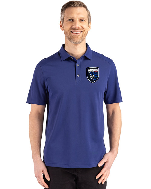 San Jose Earthquakes Cutter & Buck Advantage Refresh Epic Confidence Recycled Mens Big & Tall Tri-Blend Pique Polo