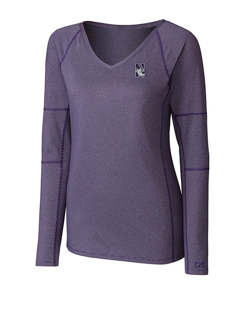 Northwestern Wildcats Cutter & Buck L/S Victory V Neck