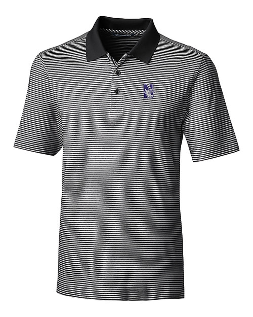 Northwestern Wildcats Cutter & Buck Forge Tonal Stripe Stretch Mens Polo