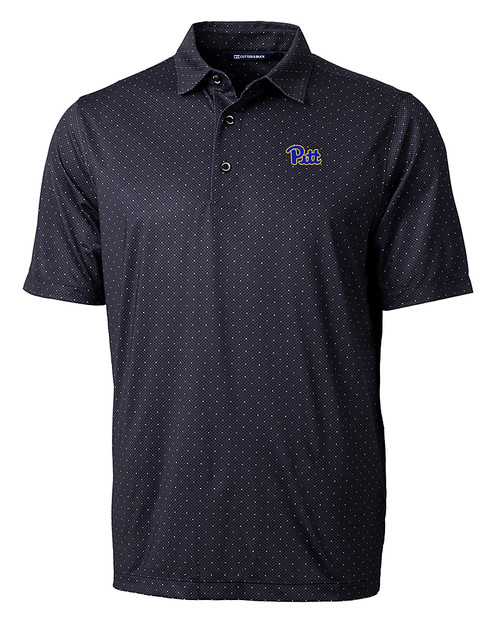 Pitt Panthers Cutter & Buck Pike Double Dot Print Stretch Mens Polo