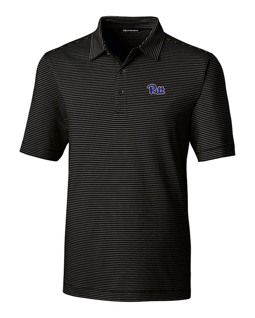 Pitt Panthers Cutter & Buck Forge Pencil Stripe Stretch Mens Polo