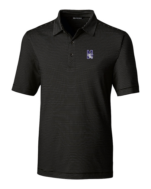 Northwestern Wildcats Cutter & Buck Forge Pencil Stripe Stretch Mens Polo