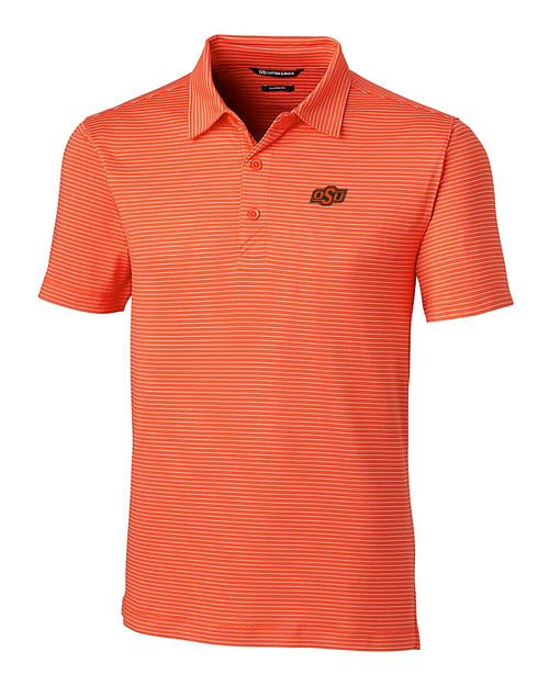 Oklahoma State Cowboys Cutter & Buck Forge Polo Pencil Stripe Tailored Fit