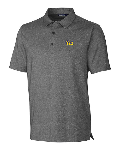 Pitt Panthers Cutter & Buck Forge Heathered Stretch Mens Polo