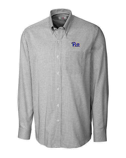 Pitt Panthers Cutter & Buck Mens Long Sleeve Epic Easy Care Tattersall