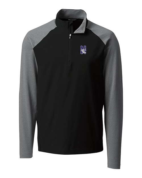 Northwestern Wildcats Cutter & Buck Response Lightweight Hybrid Quarter Zip Mens Pullover Windbreaker
