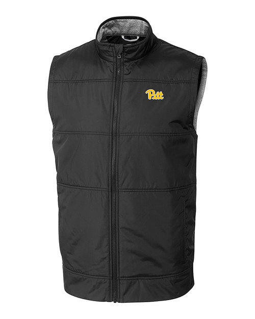 Pitt Panthers Cutter & Buck Stealth Hybrid Quilted Mens Windbreaker Vest