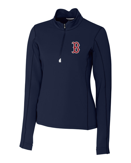 Boston Red Sox Cutter & Buck Versatech Pinstripe Stretch Womens Long Sleeve Dress Shirt