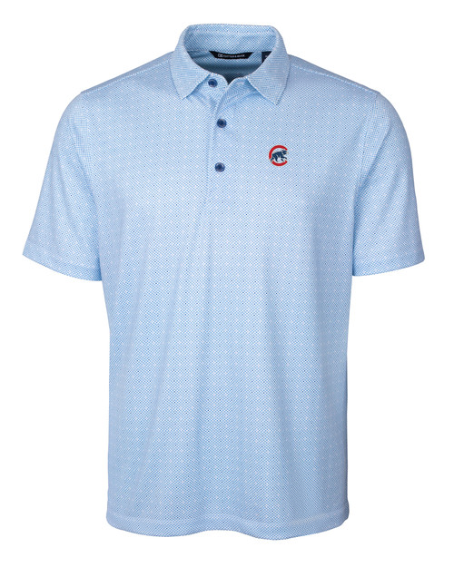 Men's Cutter & Buck Navy Chicago Cubs Big Tall Pike Double Dot Stretch Polo