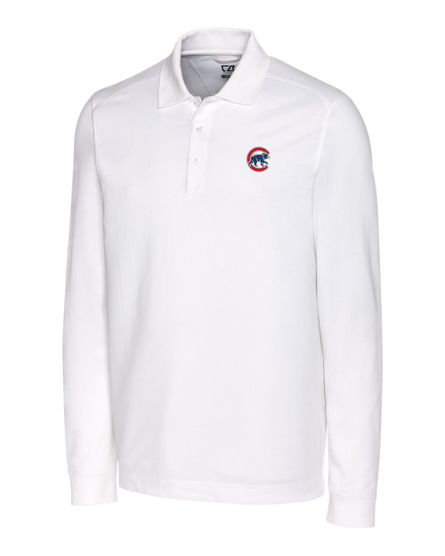 Chicago Cubs Cutter & Buck CB DryTec Genre Textured Solid Mens Big and Tall Polo