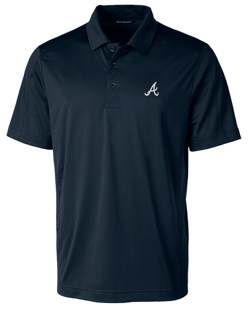 Men's Cutter & Buck Navy Atlanta Braves Forge Stretch Polo