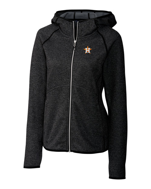 Women's Cutter & Buck Heathered Gray Houston Astros Mainsail Sweater-Knit Full-Zip Jacket