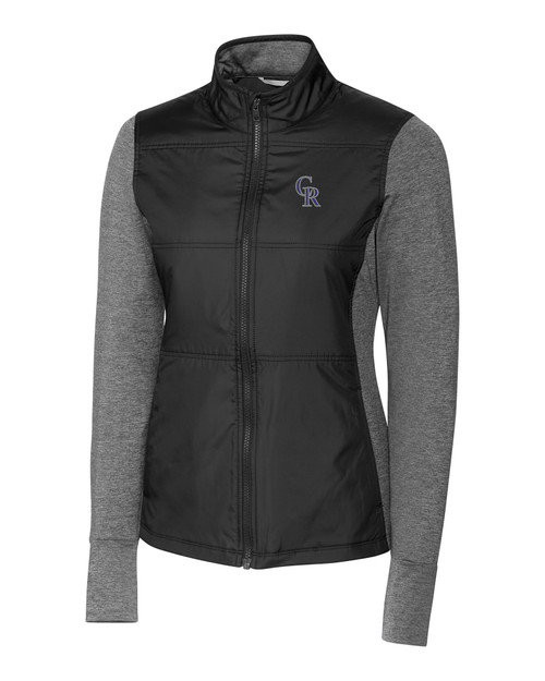 Colorado Rockies Cutter & Buck Stealth Full-Zip Jacket - Black