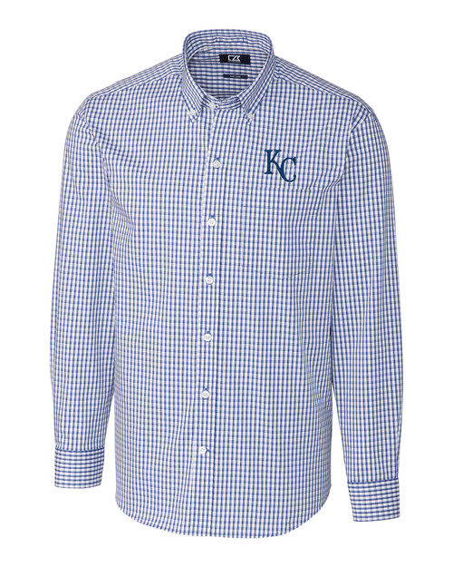 Kansas City Royals Cutter & Buck Versatech Pinstripe Stretch Womens Long Sleeve Dress Shirt
